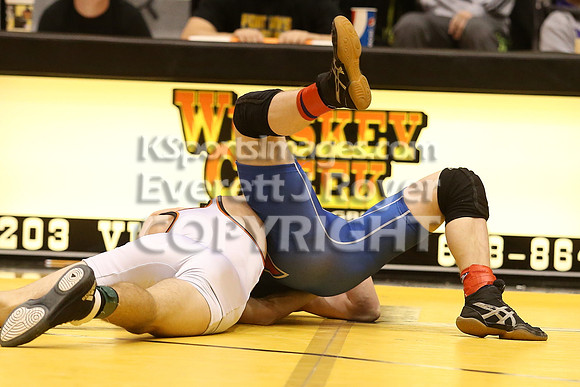 At 113, Blayne Harris, Beloit defeated Kolby Beitz, Eureka 3-2 in the 3-2-1A 2017 KSHSAA Wrestling Championship Finals, Saturday, February 25, 2017.