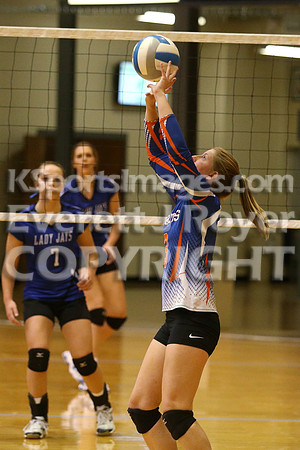 Otis-Bison defeated Beloit St. John's-Tipton in a semifinal game at the KSHSAA Class 1AD2 Volleyball State Championship on Saturday, October 28, 2017.  (Photo: Everett Royer, www.ksportsimages.com)