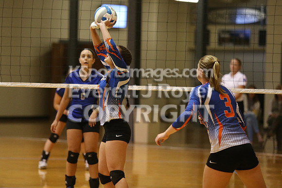 Otis-Bison defeated Beloit St. John's-Tipton in a semifinal game at the KSHSAA Class 1AD2 Volleyball State Championship on Saturday, October 28, 2017.  (Photo: Everett Royer, www.ksportsimages.com)
