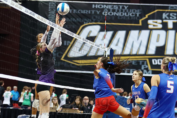 Ellinwood defeated Valley Heights to finish the season with a perfect 47-0 record and win 1st  state volleyball championship in school history