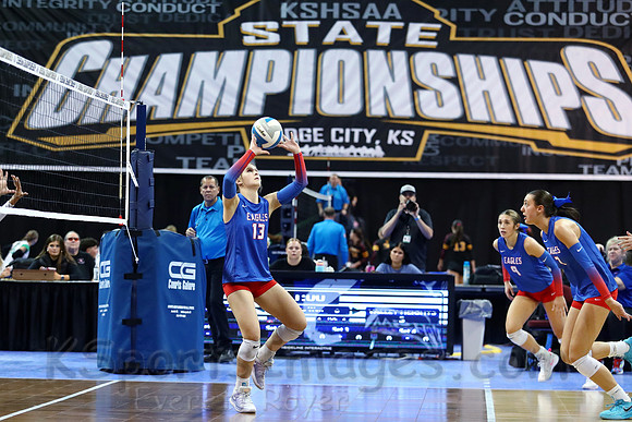 Ellinwood defeated Valley Heights to finish the season with a perfect 47-0 record and win 1st  state volleyball championship in school history