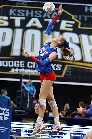 Ellinwood defeated Valley Heights to finish the season with a perfect 47-0 record and win 1st  state volleyball championship in school history