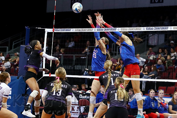 Ellinwood defeated Valley Heights to finish the season with a perfect 47-0 record and win 1st  state volleyball championship in school history