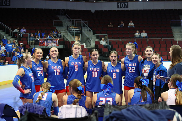 Ellinwood defeated Valley Heights to finish the season with a perfect 47-0 record and win 1st  state volleyball championship in school history