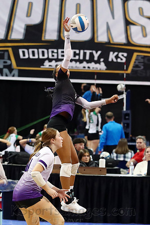 Ellinwood defeated Valley Heights to finish the season with a perfect 47-0 record and win 1st  state volleyball championship in school history