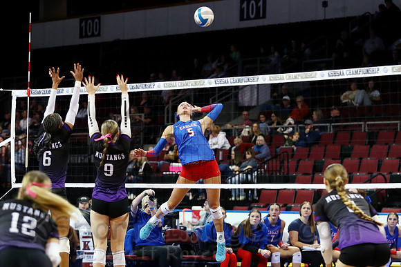 Ellinwood defeated Valley Heights to finish the season with a perfect 47-0 record and win 1st  state volleyball championship in school history
