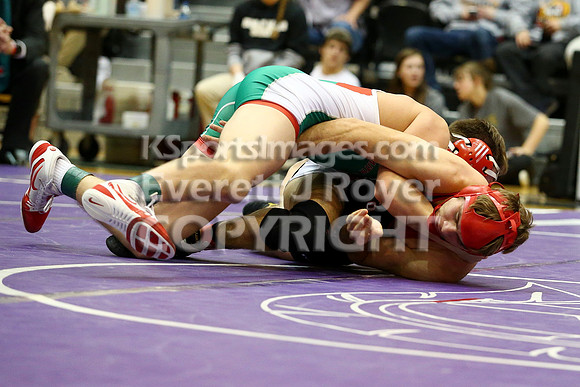 At 152, Christopher Ball, Hoisington defeated Colton Hutchinson, Smith Center 3-0 in the KSHSAA 2018 3-2-1A State Wrestling Championship Final, Saturday, February 24, 2018.