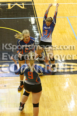 Otis-Bison defeated Beloit St. John's-Tipton in a semifinal game at the KSHSAA Class 1AD2 Volleyball State Championship on Saturday, October 28, 2017.  (Photo: Everett Royer, www.ksportsimages.com)