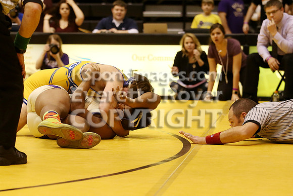 At 220,  Jacob Green, Norton defeated Chris Cox, Oakley by Fall in the 3-2-1A 2017 KSHSAA Wrestling Championship Finals, Saturday, February 25, 2017.
