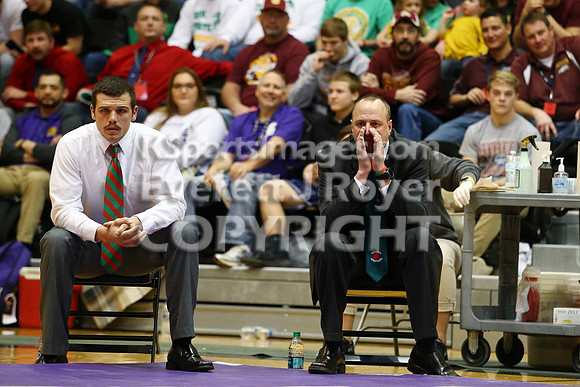At 152, Christopher Ball, Hoisington defeated Colton Hutchinson, Smith Center 3-0 in the KSHSAA 2018 3-2-1A State Wrestling Championship Final, Saturday, February 24, 2018.