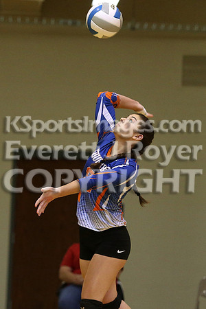 Otis-Bison defeated Beloit St. John's-Tipton in a semifinal game at the KSHSAA Class 1AD2 Volleyball State Championship on Saturday, October 28, 2017.  (Photo: Everett Royer, www.ksportsimages.com)