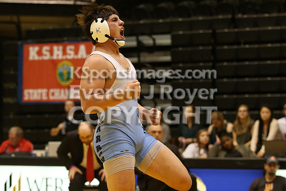 At 182, Josh Seabolt, Cimarron defeated Jacob Stryker, Marysville 6-4 in OT in the 3-2-1A 2017 KSHSAA Wrestling Championship Finals, Saturday, February 25, 2017.