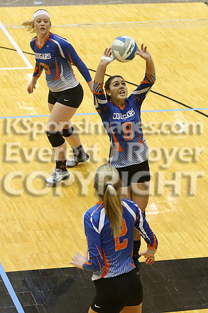 Otis-Bison defeated Beloit St. John's-Tipton in a semifinal game at the KSHSAA Class 1AD2 Volleyball State Championship on Saturday, October 28, 2017.  (Photo: Everett Royer, www.ksportsimages.com)