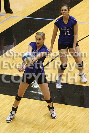 Otis-Bison defeated Beloit St. John's-Tipton in a semifinal game at the KSHSAA Class 1AD2 Volleyball State Championship on Saturday, October 28, 2017.  (Photo: Everett Royer, www.ksportsimages.com)