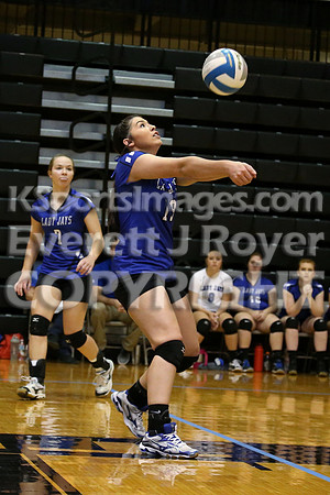 Otis-Bison defeated Beloit St. John's-Tipton in a semifinal game at the KSHSAA Class 1AD2 Volleyball State Championship on Saturday, October 28, 2017.  (Photo: Everett Royer, www.ksportsimages.com)
