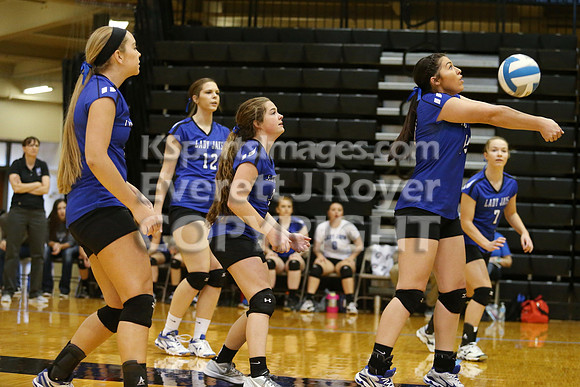 Otis-Bison defeated Beloit St. John's-Tipton in a semifinal game at the KSHSAA Class 1AD2 Volleyball State Championship on Saturday, October 28, 2017.  (Photo: Everett Royer, www.ksportsimages.com)