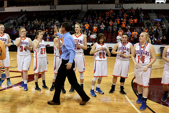 Otis-Bison girls defeated Golden Plains 2017 in the Third Place game, KSHSAA 1AD2 State Championship at United Wireless Arena in Dodge City on Saturday, March 11, 2017. (Photo: Everett Royer, www.kspo