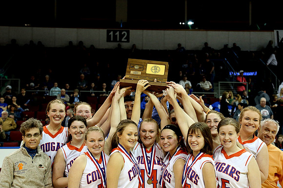 Otis-Bison girls defeated Golden Plains 2017 in the Third Place game, KSHSAA 1AD2 State Championship at United Wireless Arena in Dodge City on Saturday, March 11, 2017. (Photo: Everett Royer, www.kspo