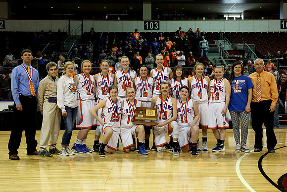 Otis-Bison girls defeated Golden Plains 2017 in the Third Place game, KSHSAA 1AD2 State Championship at United Wireless Arena in Dodge City on Saturday, March 11, 2017. (Photo: Everett Royer, www.kspo