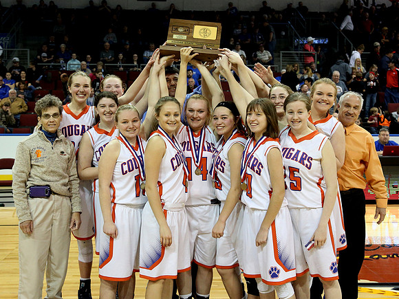 Otis-Bison girls defeated Golden Plains 2017 in the Third Place game, KSHSAA 1AD2 State Championship at United Wireless Arena in Dodge City on Saturday, March 11, 2017. (Photo: Everett Royer, www.kspo