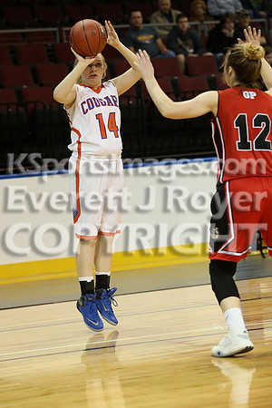 Otis-Bison girls defeated Golden Plains 2017 in the Third Place game, KSHSAA 1AD2 State Championship at United Wireless Arena in Dodge City on Saturday, March 11, 2017. (Photo: Everett Royer, www.kspo