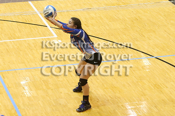 Otis-Bison defeated Beloit St. John's-Tipton in a semifinal game at the KSHSAA Class 1AD2 Volleyball State Championship on Saturday, October 28, 2017.  (Photo: Everett Royer, www.ksportsimages.com)