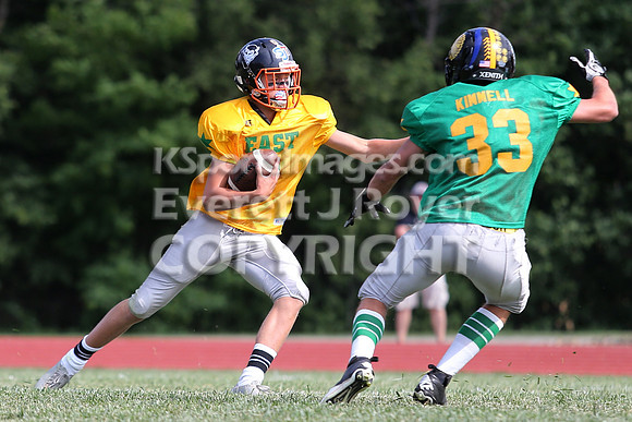The East defeated the West 28-20 in OT in the Kansas 8 Man D2  Football game in Beloit on Saturday, June 10, 2017.  (Photo: Everett Royer, www.ksportsimages.com)