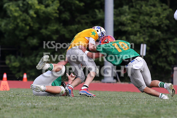 The East defeated the West 28-20 in OT in the Kansas 8 Man D2  Football game in Beloit on Saturday, June 10, 2017.  (Photo: Everett Royer, www.ksportsimages.com)