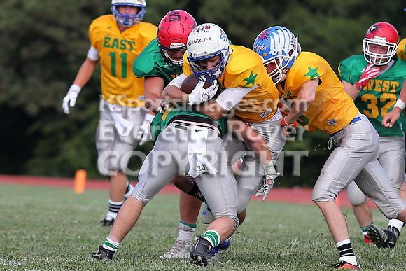 The East defeated the West 28-20 in OT in the Kansas 8 Man D2  Football game in Beloit on Saturday, June 10, 2017.  (Photo: Everett Royer, www.ksportsimages.com)