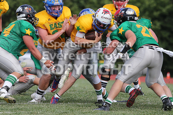 The East defeated the West 28-20 in OT in the Kansas 8 Man D2  Football game in Beloit on Saturday, June 10, 2017.  (Photo: Everett Royer, www.ksportsimages.com)