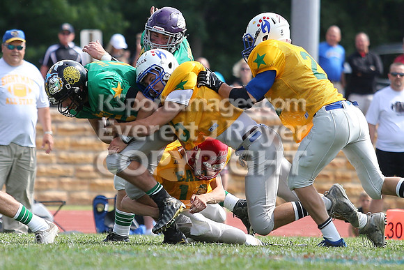 The East defeated the West 28-20 in OT in the Kansas 8 Man D2  Football game in Beloit on Saturday, June 10, 2017.  (Photo: Everett Royer, www.ksportsimages.com)