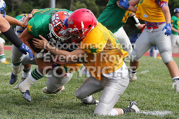 The East defeated the West 28-20 in OT in the Kansas 8 Man D2  Football game in Beloit on Saturday, June 10, 2017.  (Photo: Everett Royer, www.ksportsimages.com)