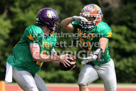 The East defeated the West 28-20 in OT in the Kansas 8 Man D2  Football game in Beloit on Saturday, June 10, 2017.  (Photo: Everett Royer, www.ksportsimages.com)