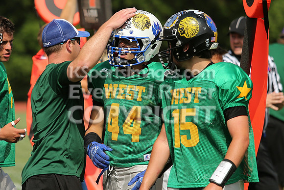 The East defeated the West 28-20 in OT in the Kansas 8 Man D2  Football game in Beloit on Saturday, June 10, 2017.  (Photo: Everett Royer, www.ksportsimages.com)