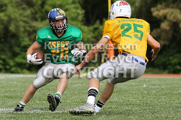The East defeated the West 28-20 in OT in the Kansas 8 Man D2  Football game in Beloit on Saturday, June 10, 2017.  (Photo: Everett Royer, www.ksportsimages.com)