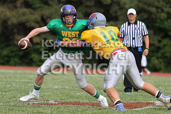 The East defeated the West 28-20 in OT in the Kansas 8 Man D2  Football game in Beloit on Saturday, June 10, 2017.  (Photo: Everett Royer, www.ksportsimages.com)