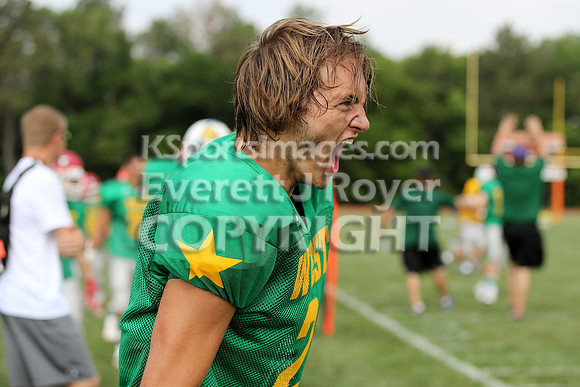 The East defeated the West 28-20 in OT in the Kansas 8 Man D2  Football game in Beloit on Saturday, June 10, 2017.  (Photo: Everett Royer, www.ksportsimages.com)
