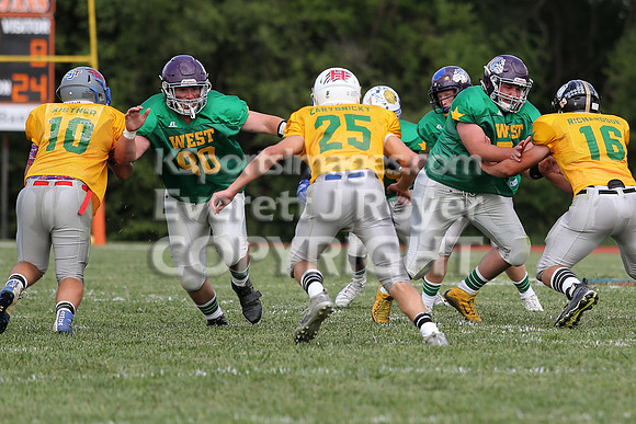 The East defeated the West 28-20 in OT in the Kansas 8 Man D2  Football game in Beloit on Saturday, June 10, 2017.  (Photo: Everett Royer, www.ksportsimages.com)