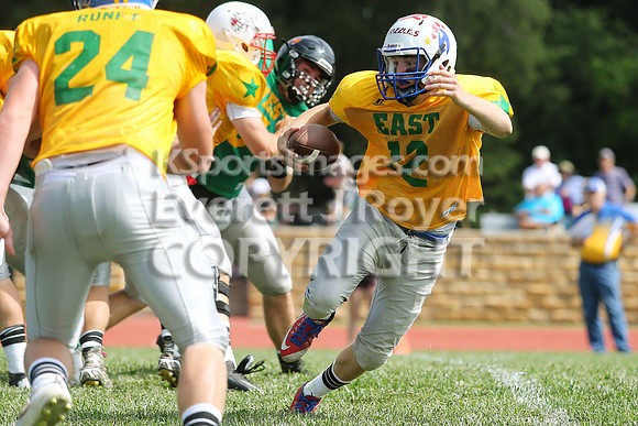 The East defeated the West 28-20 in OT in the Kansas 8 Man D2  Football game in Beloit on Saturday, June 10, 2017.  (Photo: Everett Royer, www.ksportsimages.com)
