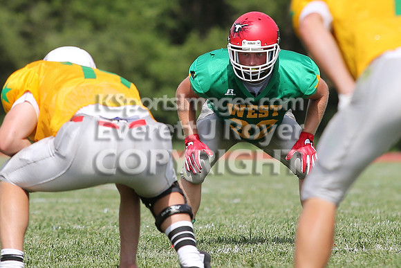 The East defeated the West 28-20 in OT in the Kansas 8 Man D2  Football game in Beloit on Saturday, June 10, 2017.  (Photo: Everett Royer, www.ksportsimages.com)
