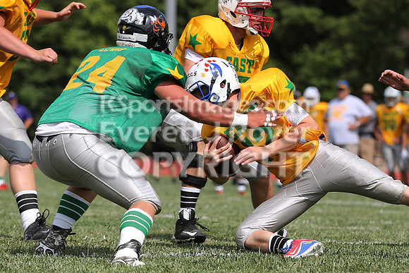 The East defeated the West 28-20 in OT in the Kansas 8 Man D2  Football game in Beloit on Saturday, June 10, 2017.  (Photo: Everett Royer, www.ksportsimages.com)