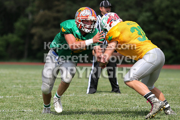 The East defeated the West 28-20 in OT in the Kansas 8 Man D2  Football game in Beloit on Saturday, June 10, 2017.  (Photo: Everett Royer, www.ksportsimages.com)