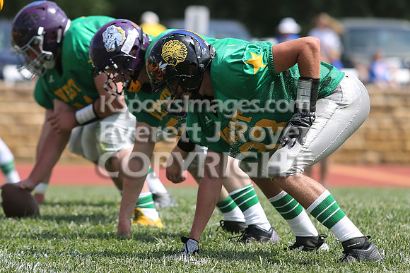 The East defeated the West 28-20 in OT in the Kansas 8 Man D2  Football game in Beloit on Saturday, June 10, 2017.  (Photo: Everett Royer, www.ksportsimages.com)