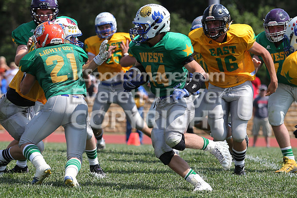 The East defeated the West 28-20 in OT in the Kansas 8 Man D2  Football game in Beloit on Saturday, June 10, 2017.  (Photo: Everett Royer, www.ksportsimages.com)