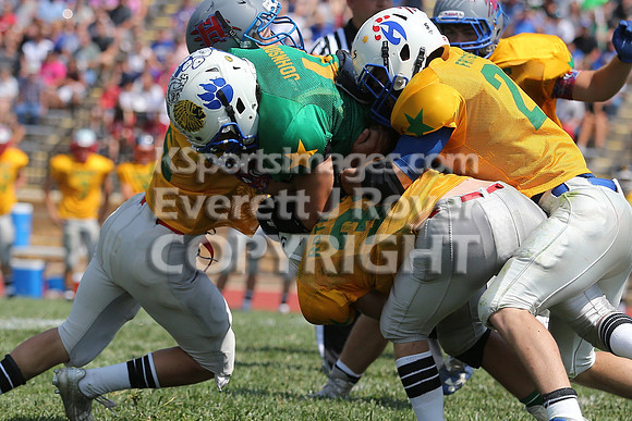 The East defeated the West 28-20 in OT in the Kansas 8 Man D2  Football game in Beloit on Saturday, June 10, 2017.  (Photo: Everett Royer, www.ksportsimages.com)