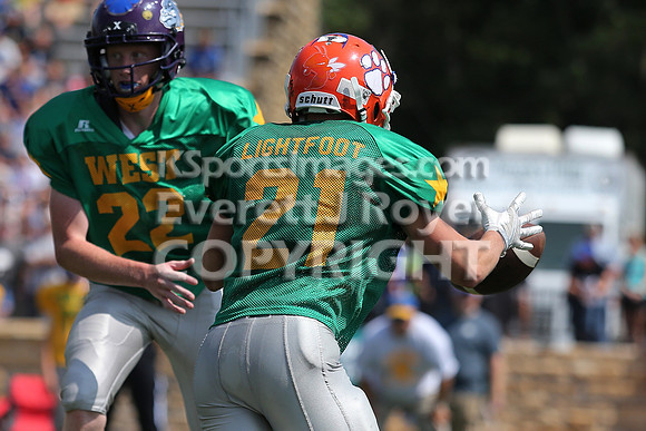 The East defeated the West 28-20 in OT in the Kansas 8 Man D2  Football game in Beloit on Saturday, June 10, 2017.  (Photo: Everett Royer, www.ksportsimages.com)