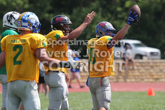 The East defeated the West 28-20 in OT in the Kansas 8 Man D2  Football game in Beloit on Saturday, June 10, 2017.  (Photo: Everett Royer, www.ksportsimages.com)