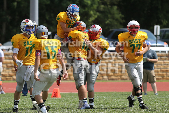 The East defeated the West 28-20 in OT in the Kansas 8 Man D2  Football game in Beloit on Saturday, June 10, 2017.  (Photo: Everett Royer, www.ksportsimages.com)