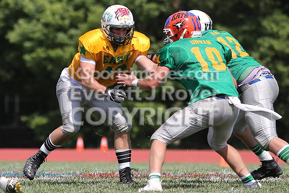 The East defeated the West 28-20 in OT in the Kansas 8 Man D2  Football game in Beloit on Saturday, June 10, 2017.  (Photo: Everett Royer, www.ksportsimages.com)
