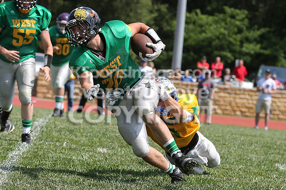 The East defeated the West 28-20 in OT in the Kansas 8 Man D2  Football game in Beloit on Saturday, June 10, 2017.  (Photo: Everett Royer, www.ksportsimages.com)